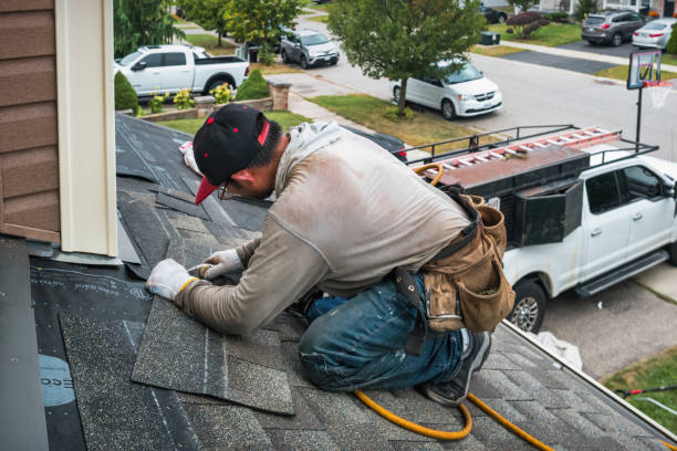 Professional Roofing technician working in Island, KY